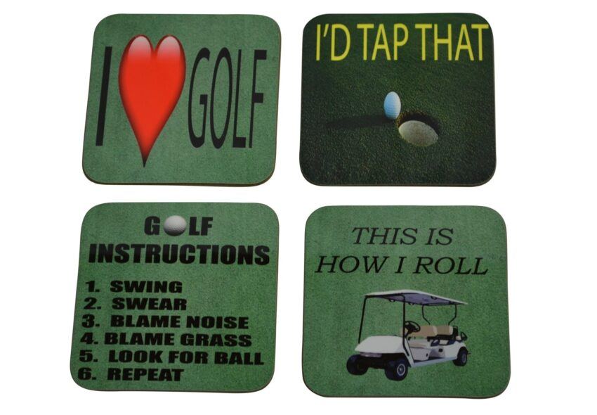 Hardwood Golf Coasters