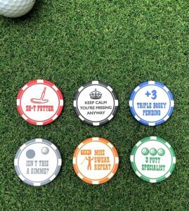Funny Golf Ball Marker Set on grass