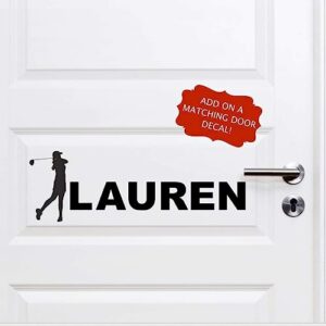 Girl Golfer Door Decal