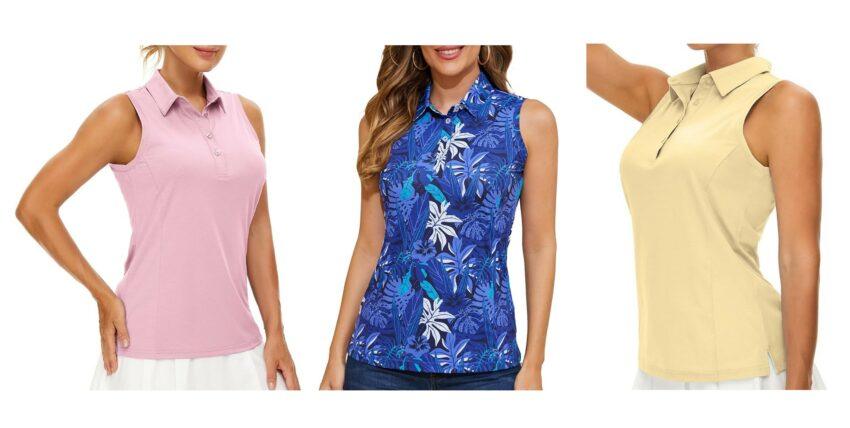 Womens sleeveless polo examples